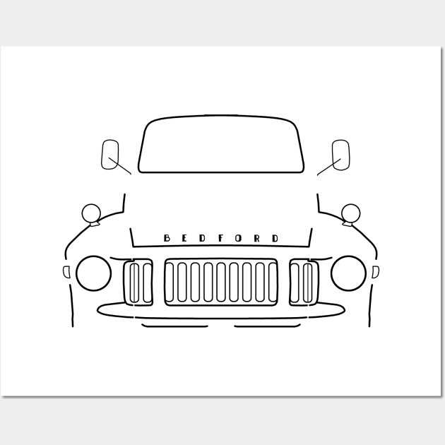 Bedford TJ classic lorry black outline graphic Wall Art by soitwouldseem